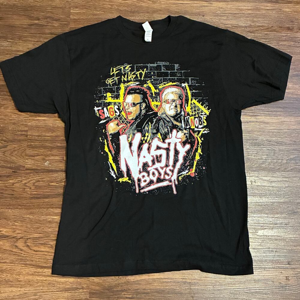 Nasty Boys Exclusive Pro Wrestling Crate Shirt L Sags Knobs WWE WCW WWF Tee